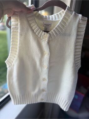 Song of Style Cream V-Neck Button Knit Sweater Vest